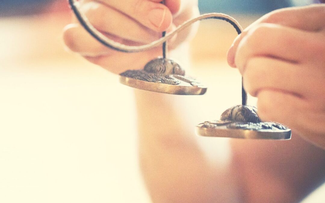 Yoga and meditation with cymbal